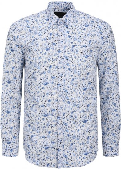 Jack & Jones BARNES Printed Dobby Long Sleeve Shirt Light Blue - Marškiniai - Marškiniai - 2XL-8XL