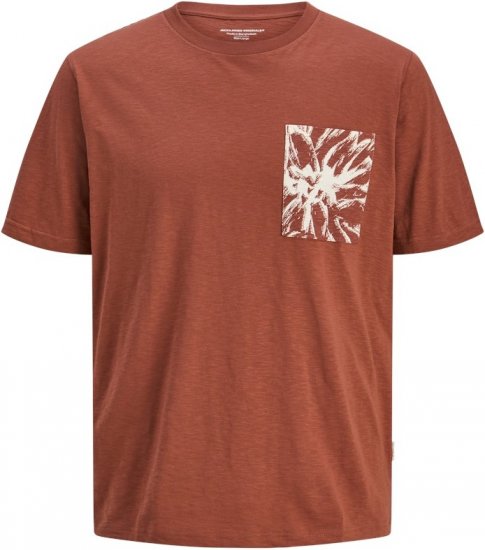 Jack & Jones Split Pocket Print T-Shirt Brown - Marškinėliai - Marškinėliai - 2XL-14XL
