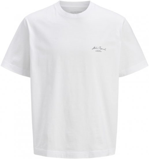 Jack & Jones Lington Back And Front Print Crew Neck T-Shirt Bright White - Marškinėliai - Marškinėliai - 2XL-14XL