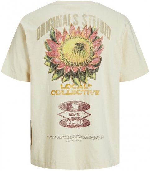 Jack & Jones Retiro Crew Neck T-Shirt Antique White - Marškinėliai - Marškinėliai - 2XL-14XL