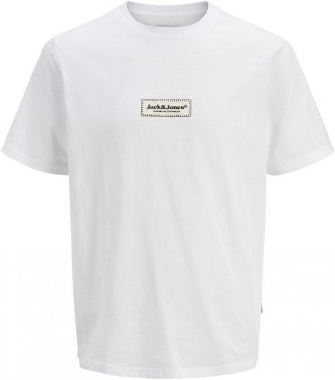 Jack & Jones Split Fakestitch Branding T-Shirt Bright White - Marškinėliai - Marškinėliai - 2XL-14XL