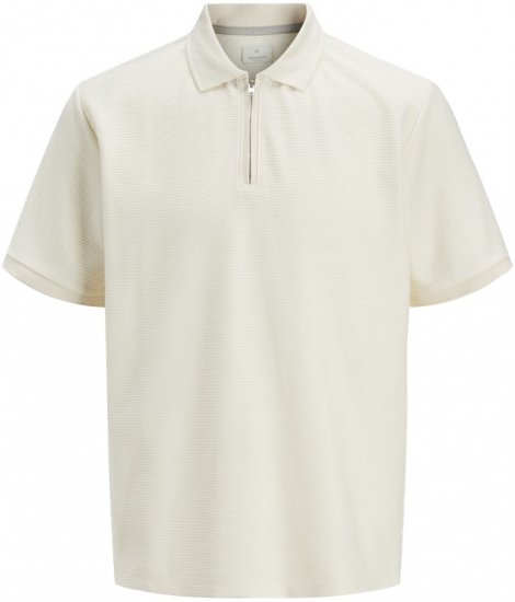 Jack & Jones Ronnie Polo with Zipper Bright White - Polo marškinėliai - Polo marškinėliai - 2XL-8XL
