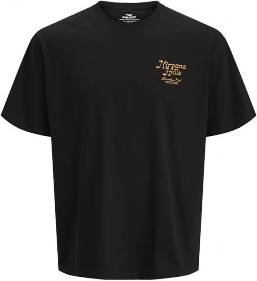 Jack & Jones Parallel Crew Neck T-Shirt Black - Marškinėliai - Marškinėliai - 2XL-14XL