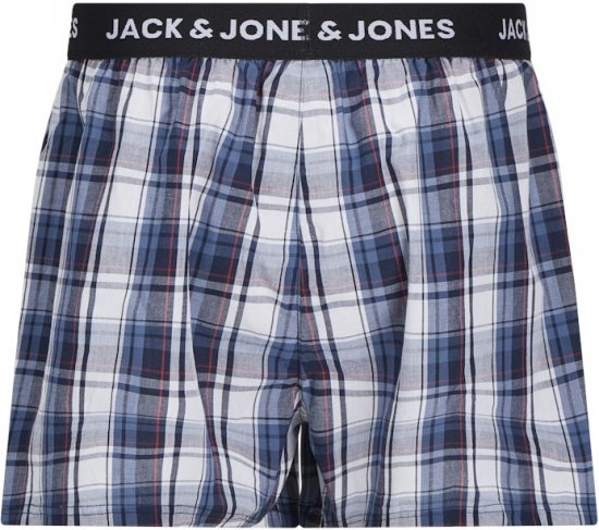 Jack & Jones Saigon Blue/Red Check Woven Boxers 3-Pack Navy Blazer - Apatinis trikotažas ir plaukimo apranga - Apatinis trikotažas - 2XL-8XL