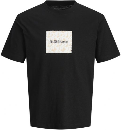Jack & Jones Split Branding AOP Crew Neck T-Shirt Black - Marškinėliai - Marškinėliai - 2XL-14XL