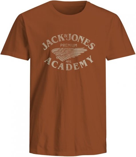 Jack & Jones Freddy Crew Neck T-Shirt Bombay Brown - Marškinėliai - Marškinėliai - 2XL-14XL