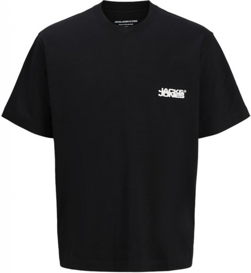 Jack & Jones Summer Sago Print Crew Neck T-Shirt Black - Marškinėliai - Marškinėliai - 2XL-14XL