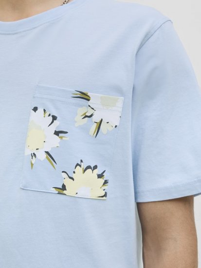 Jack & Jones Tavira Aop Pocket Crew Neck T-Shirt Skyway - Marškinėliai - Marškinėliai - 2XL-14XL