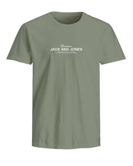 Jack & Jones Ferris Crew Neck T-Shirt Hedge Green - Marškinėliai - Marškinėliai - 2XL-14XL