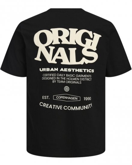  Jack & Jones Tavira Type Crew Neck T-Shirt Black - Marškinėliai - Marškinėliai - 2XL-14XL
