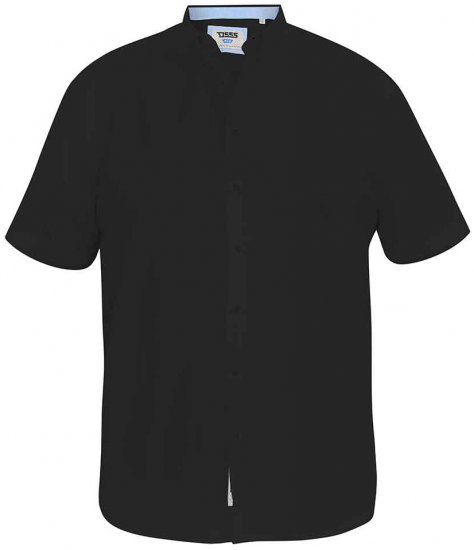 D555 James Short Sleeve Oxford Shirt Black - Marškiniai - Marškiniai - 2XL-8XL