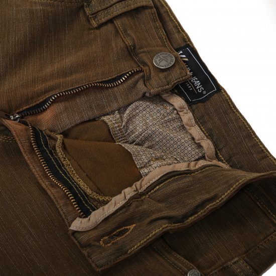 Kam Jeans 264 Slub Weave 5 Pocket Stretch Pants Brown - Džinsai ir kelnės - Džinsai ir Kelnės - W40-W70