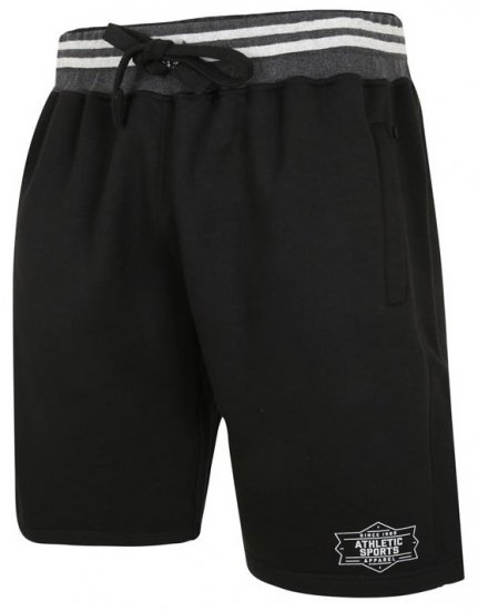 Kam Jeans 3301 Athletic Sports Jog Shorts Black - Laisvalaikio kelnės ir šortai - Laisvalaikio Kelnės ir Šortai - 2XL-12XL