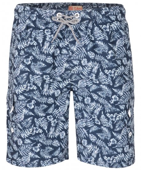 Kam Jeans Leaf Print Swim Shorts Navy - Apatinis trikotažas ir plaukimo apranga - Apatinis trikotažas - 2XL-8XL