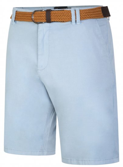 Kam Jeans 3401 Belted Oxford Stretch Chino Shorts Blue - Šortai - Šortai - W40-W60