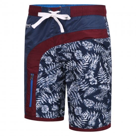 Kam Jeans 349 Leaf Print Swimmers Navy - Apatinis trikotažas ir plaukimo apranga - Apatinis trikotažas - 2XL-8XL