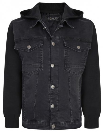 Kam Jeans 407 Hooded Stretch Denim Jacket - Didelės vyriškos striukės - Didelės vyriškos striukės