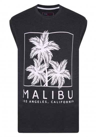 Kam Jeans Malibu Sleeveless Charcoal - Marškinėliai - Marškinėliai - 2XL-14XL