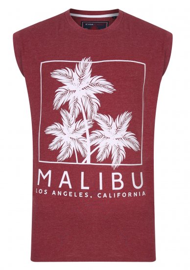 Kam Jeans Malibu Sleeveless Wine - Marškinėliai - Marškinėliai - 2XL-14XL