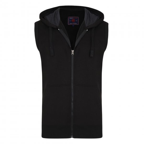 Kam Jeans Sleeveless Zip Thru Hoody Black - Megztiniai ir džemperiai - Megztiniai ir Džemperiai - 2XL-14XL