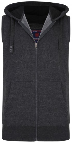 Kam Jeans Sleeveless Zip Thru Hoody Charcoal - Megztiniai ir džemperiai - Megztiniai ir Džemperiai - 2XL-14XL