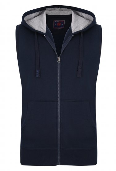 Kam Jeans Sleeveless Zip Thru Hoody Navy - Megztiniai ir džemperiai - Megztiniai ir Džemperiai - 2XL-14XL