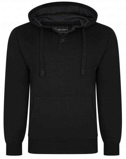 Kam Jeans 508B 1/4 Button Hoodie Black - Megztiniai ir džemperiai - Megztiniai ir Džemperiai - 2XL-14XL