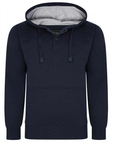 Kam Jeans 508B 1/4 Button Hoodie Navy - Megztiniai ir džemperiai - Megztiniai ir Džemperiai - 2XL-14XL