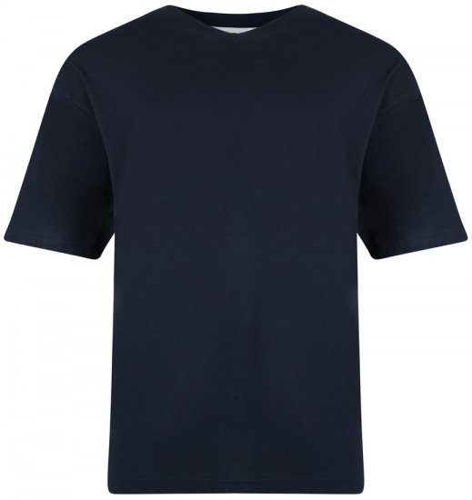 Kam Jeans V-neck T-shirt Navy - Marškinėliai - Marškinėliai - 2XL-14XL