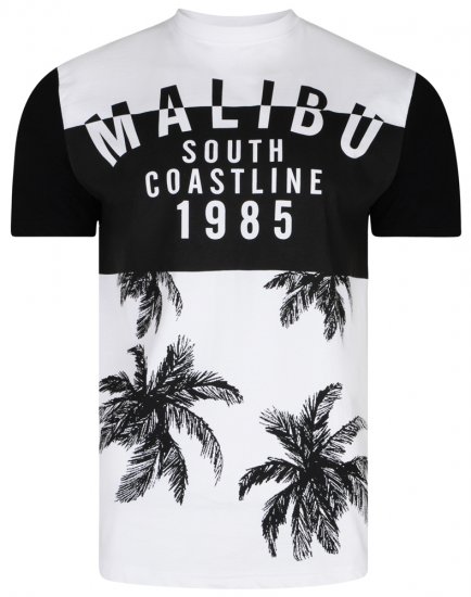 Kam Jeans 5228 Malibu T-shirt Black/White - Marškinėliai - Marškinėliai - 2XL-14XL