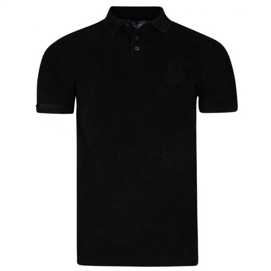 Kam Jeans 5232 Acid Wash Polo Black - Polo marškinėliai - Polo marškinėliai - 2XL-8XL