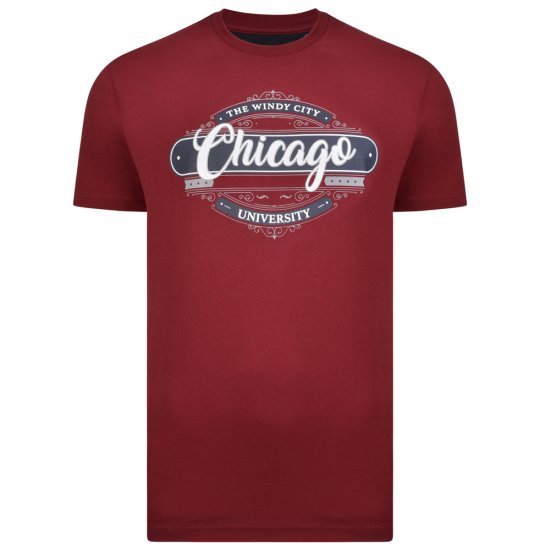 Kam Jeans 5253 T-shirt Burgundy - Marškinėliai - Marškinėliai - 2XL-14XL