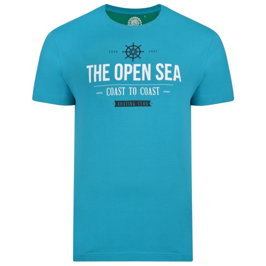 Kam Jeans 5254 Open Sea T-Shirt Light Blue - Marškinėliai - Marškinėliai - 2XL-14XL