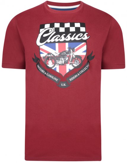 Kam Jeans 5280 T-shirt Burgundy - Marškinėliai - Marškinėliai - 2XL-14XL