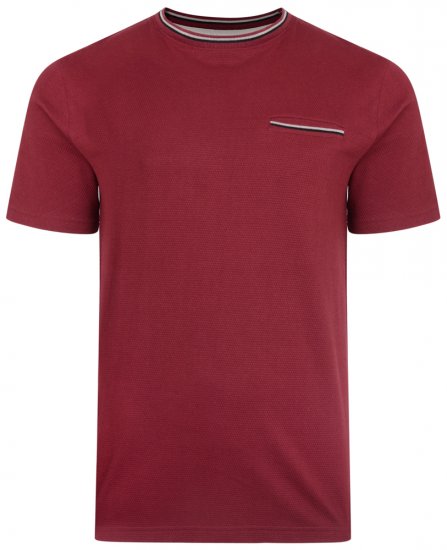 Kam Jeans 5285 T-shirt Burgundy - Marškinėliai - Marškinėliai - 2XL-14XL