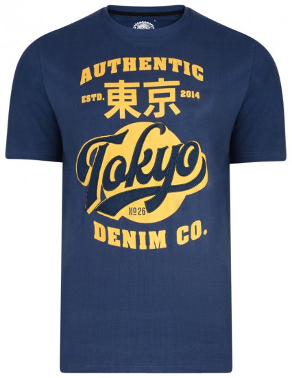 Kam Jeans 5296 T-shirt Navy - Marškinėliai - Marškinėliai - 2XL-14XL