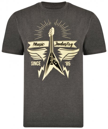 Kam Jeans 5303 T-shirt Charcoal - Marškinėliai - Marškinėliai - 2XL-14XL