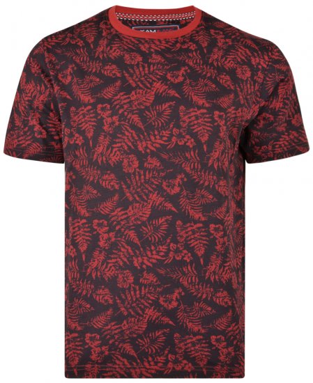 Kam Jeans 5305 T-shirt Burgundy - Marškinėliai - Marškinėliai - 2XL-14XL
