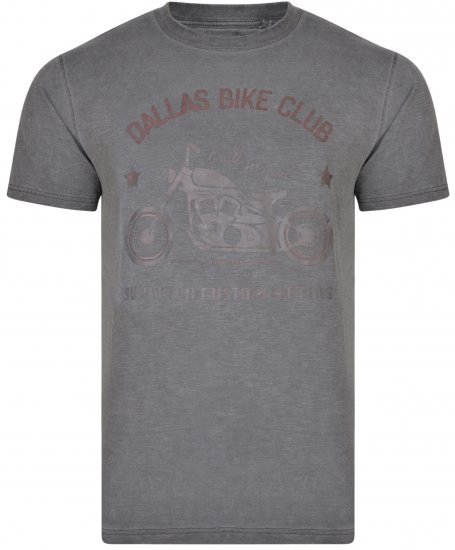 Kam Jeans 5316 Dallas Bike Club T-shirt Charcoal - Marškinėliai - Marškinėliai - 2XL-14XL