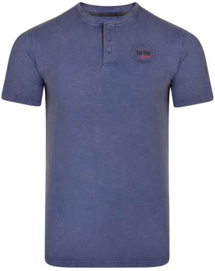 Kam Jeans 5320 Buttoned T-shirts Indigo Blue - Marškinėliai - Marškinėliai - 2XL-14XL