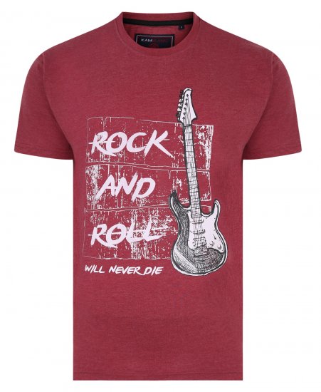Kam Jeans 5338 Rock And Roll Tee Wine - Marškinėliai - Marškinėliai - 2XL-14XL