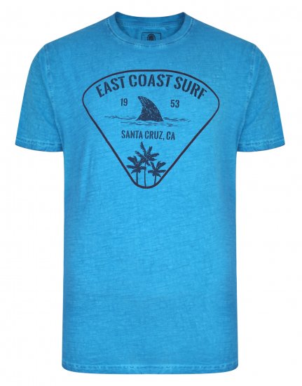 Kam Jeans East Coast Crew Neck Tee Turk Blue - Marškinėliai - Marškinėliai - 2XL-14XL