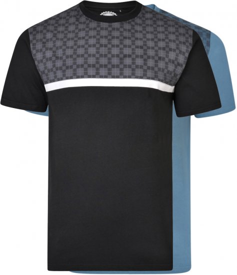 Kam Jeans 5347 Twin pack T-shirt Black/Denim - Marškinėliai - Marškinėliai - 2XL-14XL
