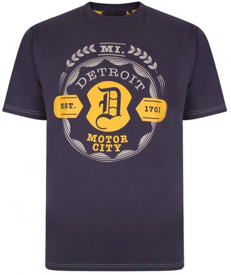 Kam Jeans 5350 Detroits Motors T-shirt Charcoal - Marškinėliai - Marškinėliai - 2XL-14XL