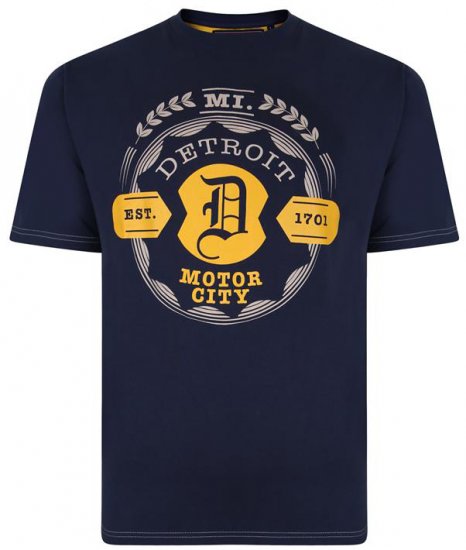 Kam Jeans 5350 Detroits Motors T-shirt Indigo - Marškinėliai - Marškinėliai - 2XL-14XL