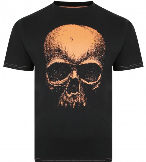 Kam Jeans 5374 Ghost Skull Print T-shirt Black - Marškinėliai - Marškinėliai - 2XL-14XL
