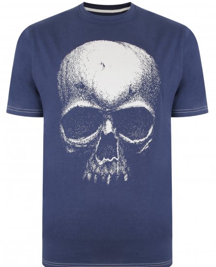 Kam Jeans 5374 Ghost Skull Print T-shirt Navy - Marškinėliai - Marškinėliai - 2XL-14XL