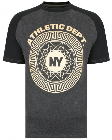 Kam Jeans 5378 NY Raglan Tee Charcoal - Marškinėliai - Marškinėliai - 2XL-14XL