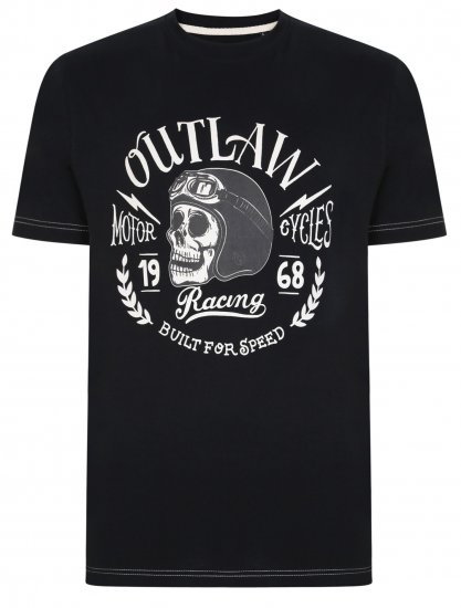 Kam Jeans 5391 Outlaws Skull Print T-Shirt - Marškinėliai - Marškinėliai - 2XL-14XL