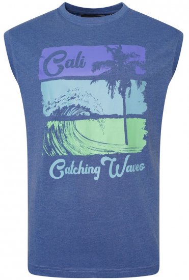 Kam Jeans 5397 California Sleeveless Tee Blue Marl - Marškinėliai - Marškinėliai - 2XL-14XL